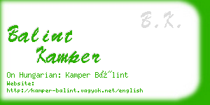 balint kamper business card